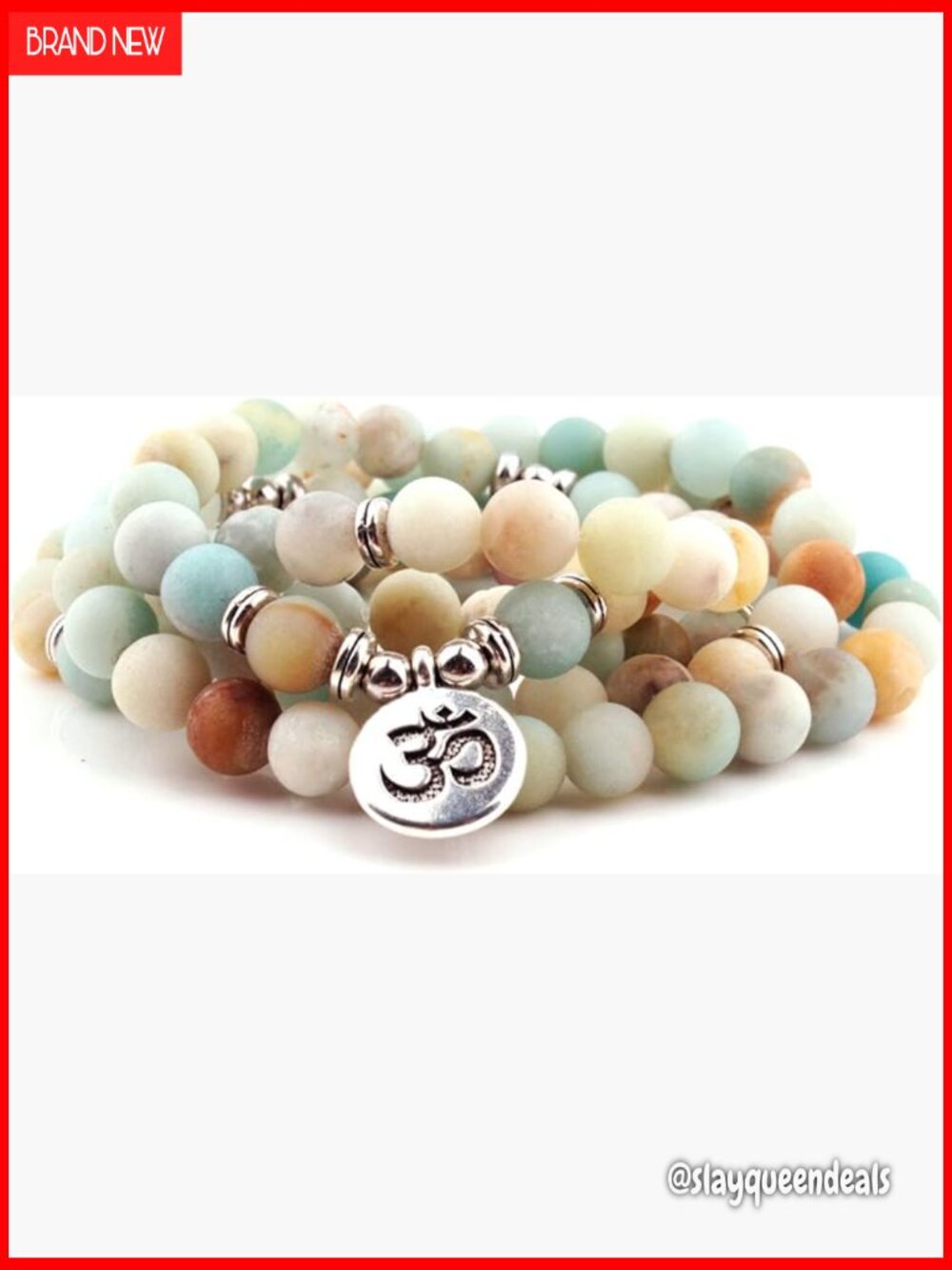 108 Mala Beads Wrap Bracelet Necklace Yoga Meditation Stone Gemstone Wrap